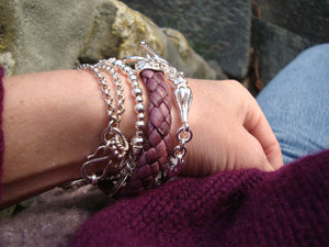 Kleinserie Lederarmband AUBERGINE L♥VE